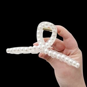 Brand New White Pearl Hair Claw Clips